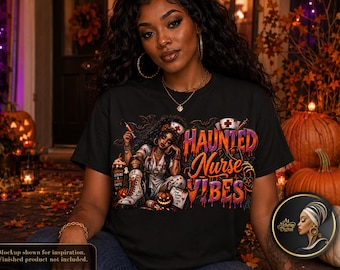 Haunted Nurse Vibes PNG, Spooky Halloween RN Sublimation Graphic (Digital Download)
