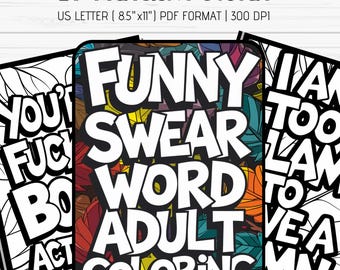 Funny Swear Word Coloring Pages: Profane Adult Quotes (PDF Download)