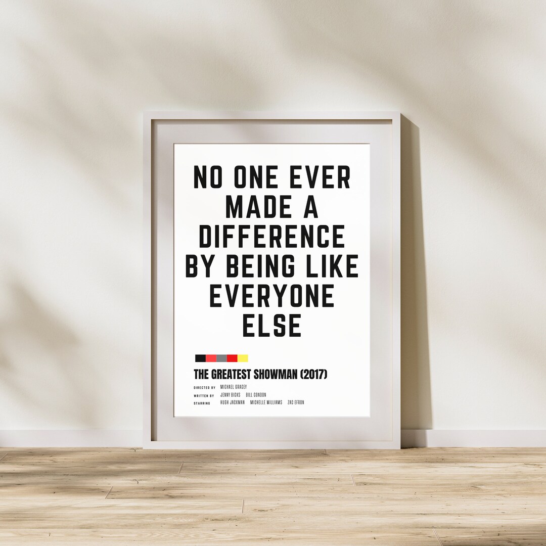 The Greatest Showman Movie Quote Poster - Etsy