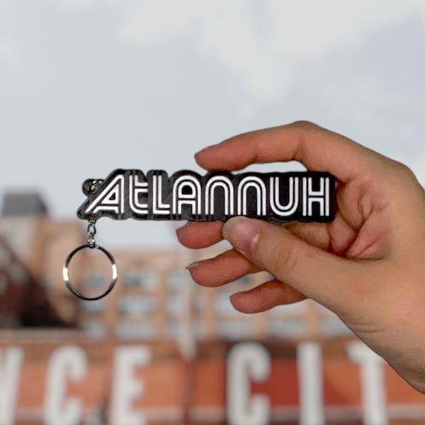 Atlannuh Keychain - Two Tone Atlanta Keychain - Custom Color bag charm