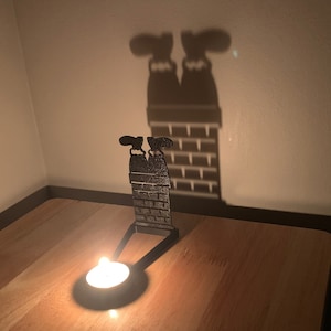 Santa Legs in Chimney Tealight Shadow Caster - Christmas Tea Light Holder - 3D Printed holiday shadow art