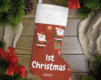 Baby 1st Christmas 2023 Stocking, Christmas Stocking, Santa stocking