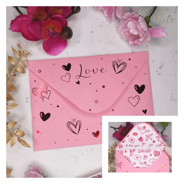 Enveloppe spéciale saint valentin pour écrire des mots d'amour