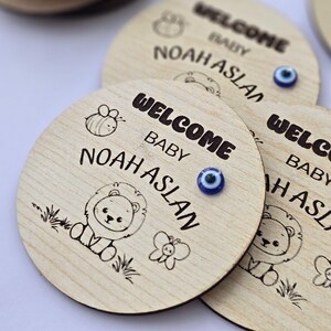 Personalized Baby Shower Magnets, Baby Shower Favor, Cute  Wooden Fridge Magnet,  Birth Announcement For Baby Shower Thank You Gifts,