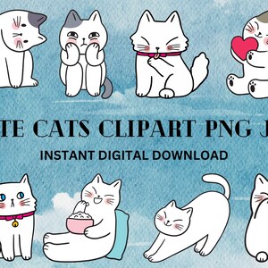 Cute Cats Clipart , Cute Cats Png Clipart , Cute Cats Digital Clipart Bundle ,Cats Clipart Bundle ,Cute Cats Png ,Cute Cats digital Download