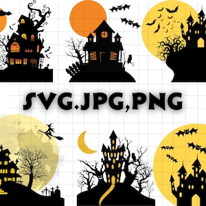 Haunted House SVG\ Halloween SVG\ Spooky SVG\ Haunted house svg\ Haunted house clipart\ Halloween svg bundle\ Scary house svg\ Spooky house