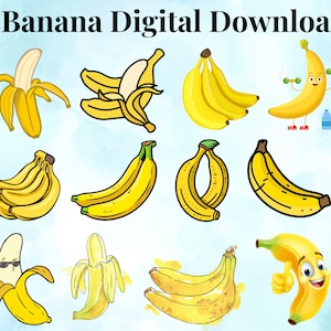 Banana SVG Cricut & Silhouette Cut Files\ Banana Fruit Clip Art and Vector Illustration\ Commercial Use\ (png, jpg)