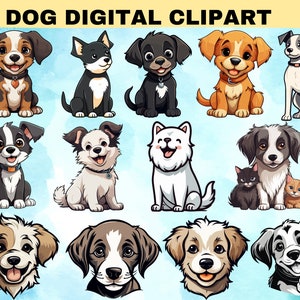 Dog Digital Clipart ,Dog Png Bundle , Dog Clipart Bundle , Dog Svg bundle , Puppies clipart,  Puppy Clipart ,instant Digital Download bundle