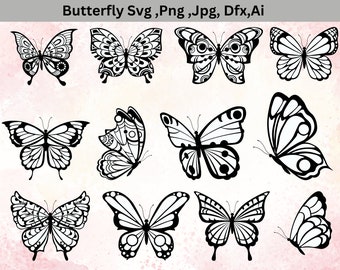 Butterfly SVG ,Butterfly Svg Bundle , Butterfly Clipart, svg files for cricut, Butterfly Svg Cut File Digital Download, digital files