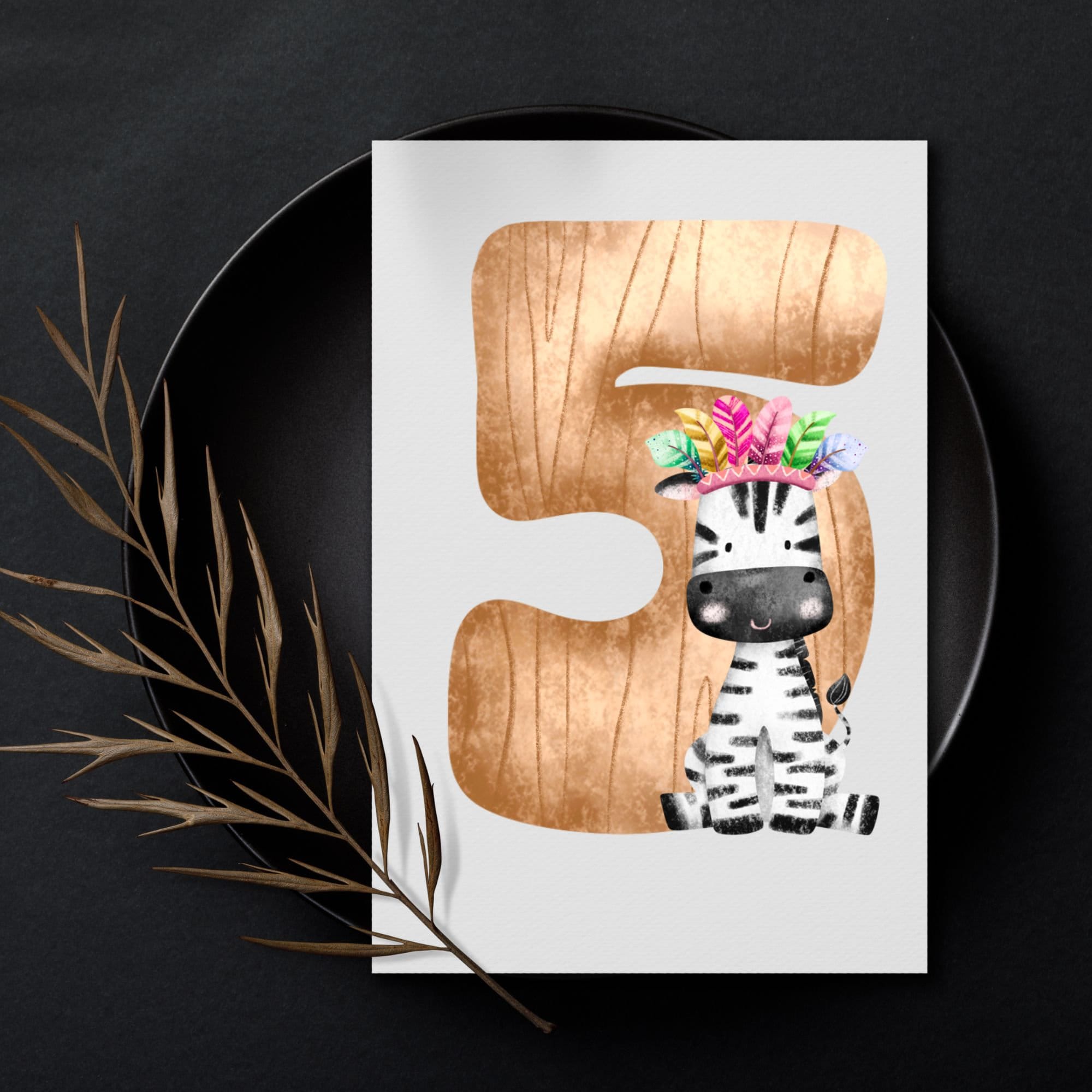 Safari Number Clip Art Printable Numbers 0-9 Digital Numbers Banners