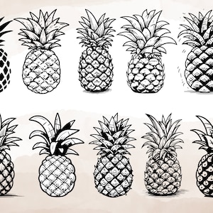 Pineapple SVG Bundle, Pineapple PNG Bundle, Pineapple Clipart, Fruit Svg,Tropical Fruit,Pineapple SVG Files for Cricut, Pineapple Silhouette