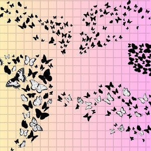 Papillon SVG\ Essaim de papillons svg\ Papillons volants SVG\ Silhouette de papillon\ Fichier coupé papillon\ Camée papillon\ Silhouette\ numérique