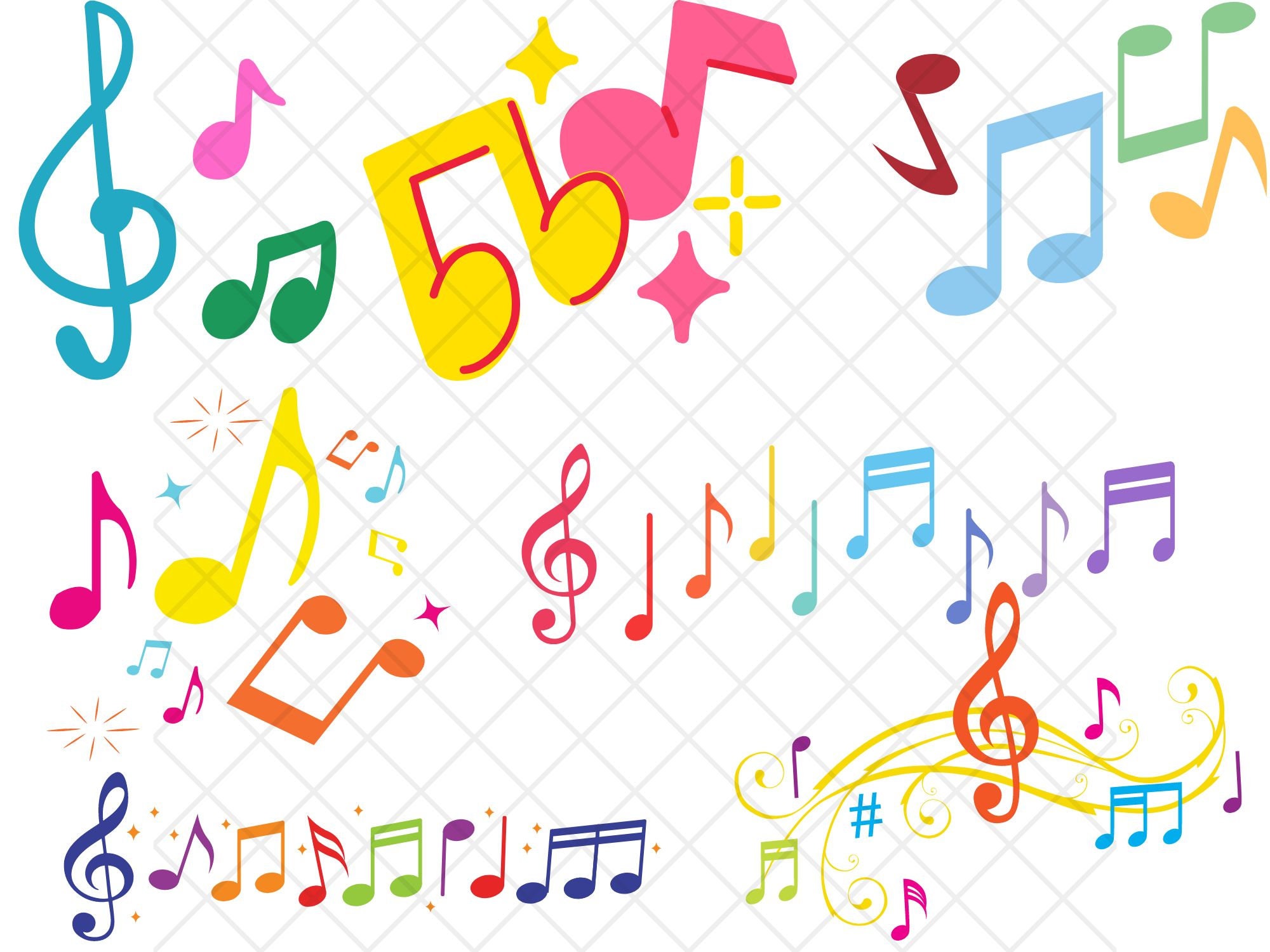 Music Notes Instant Download SVG PNG Eps Pdf Custom Notes Svg Musician ...