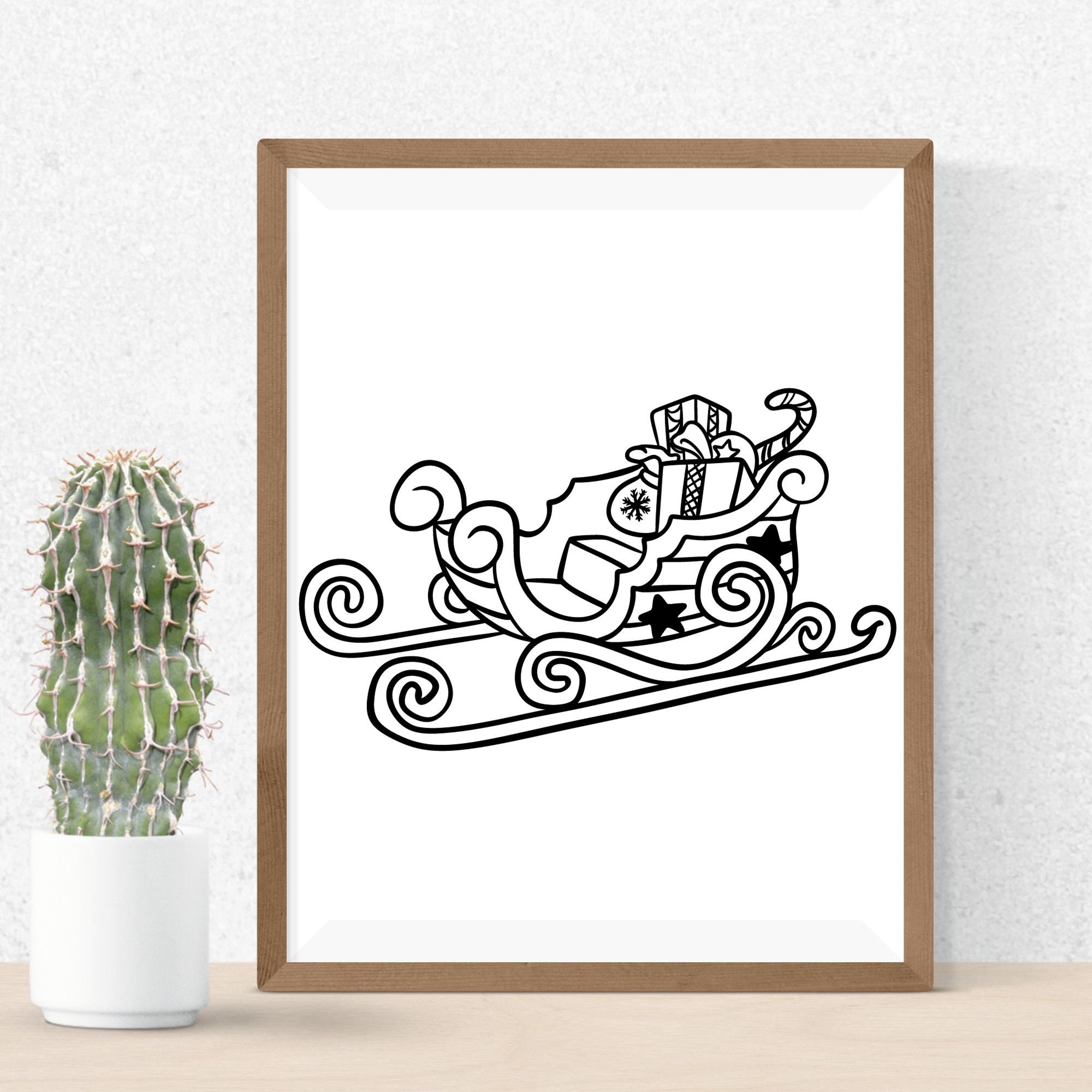 Santa Sleigh Svg Sleigh Svg Christmas Sleigh Svg Christmas Svg Svg