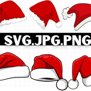 Santa Hat Svg\ Christmas Hat Svg\ Elf Hat Svg\ Christmas Svg File\ Png\ Dxf