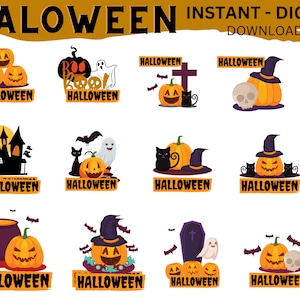 Halloween Bundle Svg, horreur personnages Halloween Svg, fichiers de circuit Halloween, citrouille Halloween Svg Bundle, Halloween Svg