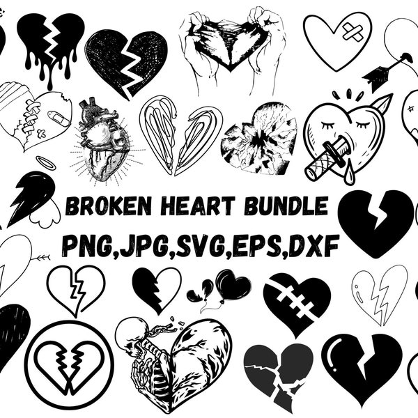 Broken heart clipart , Broken heart svg , broken heart svg bundle , Instant download , Digital file , Best Quality Clipart