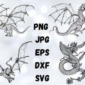Ultimate Dragon SVG ,Dragons SVG Bundle, Tribal Dragon SVG, Dragon Silhouette, Dragon Clipart,Cut File Cricut, Silhouette , Instant Download