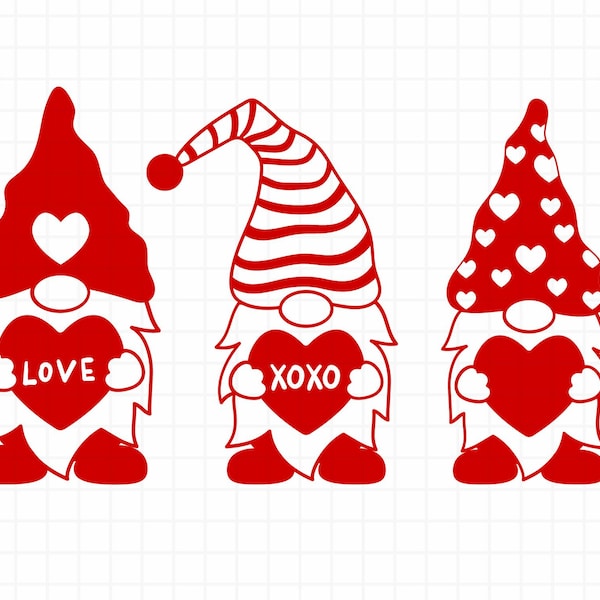 Valentine Gnomes svg Bundle, Valentine Day Gnomes SVG, Gnome Svg, Valentine Gnome SVG, Love SVG, Commercial use for Cricut