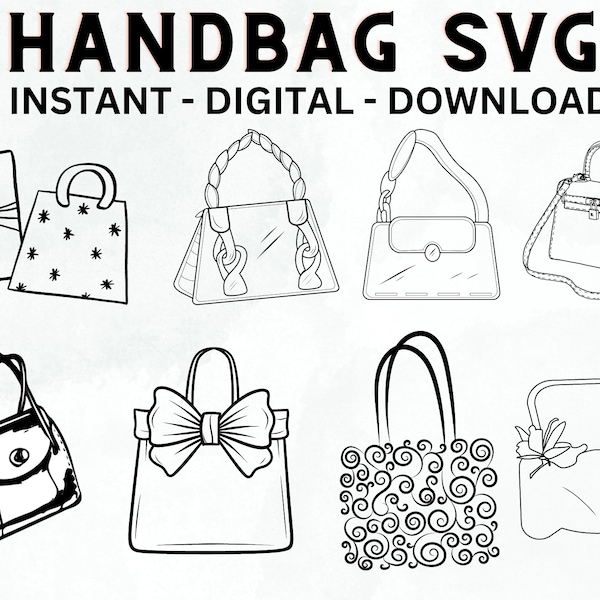 Handbag svg, Handbag silhouette, Ladies purse svg, Woman handbag svg, Ladies handbag silhouette, Handbag png