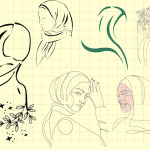 Muslim girls clipart\ Muslim woman svg\ Beautiful Girl with Hijab PNG\ Hijabi Clipart\ Muslim Girl SVG\ Islamic SVG Bundle