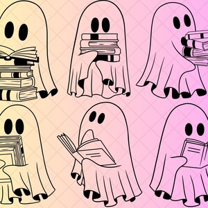 Ghost Reading Book Png Svg\ Ghost Books Png\ Books Halloween Png\ Boo ...