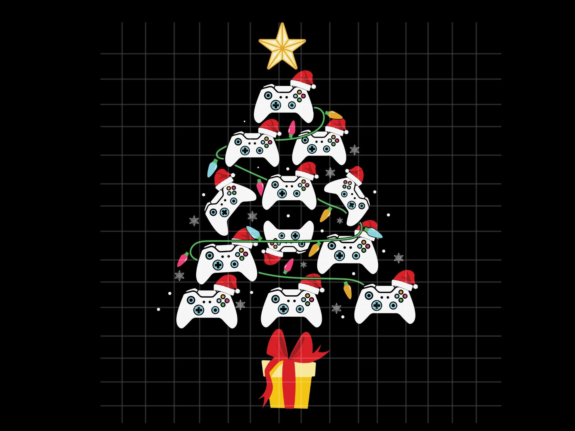 Video Game Controller Christmas Tree Png, Christmas Gamer Png, Gaming Christmas Png, Xmas Game
