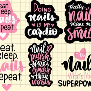 Nails PNG\ Salon Content\ Makeup Themed Digital Files\ Instant Download\ Nail Polish SVG\ Polish SVG