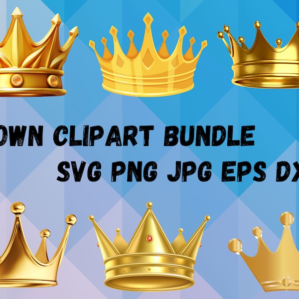 Royal Crown Clipart File, King Crown SVG , Best Bundle , Set of 6 , Cute king crown , Well Quality Images , Instant Download