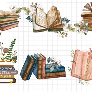 Watercolor Books Clipart\ digital png books\ book graphics for instant download commercial use