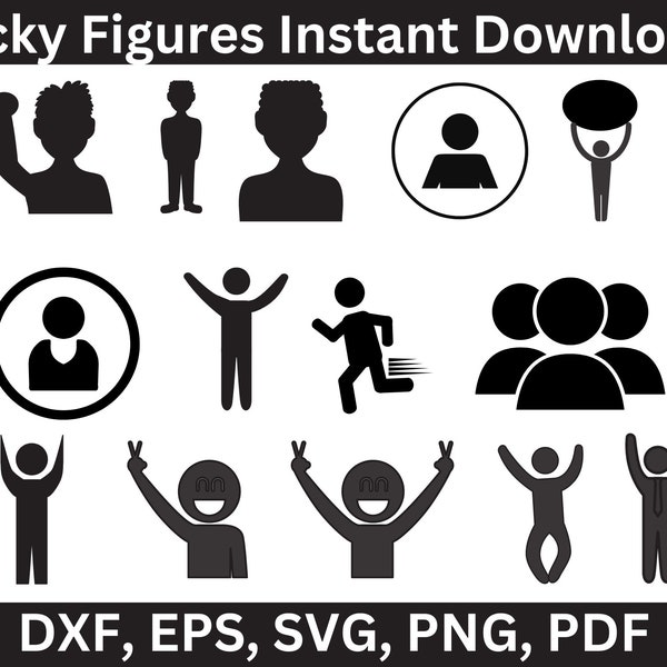 Stick Figures Svg , Stick Boy Clipart , Stick Figures PNG ,Stick fugures digital download , stick figures instant digital download files
