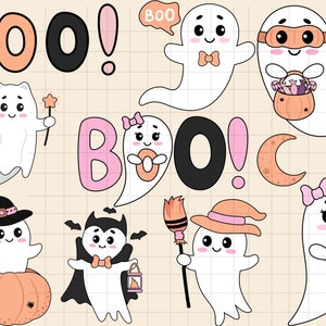 CUTE GHOSTS SVG\ Boy\ Girl\ Ghost Cut File Bundle\ Boy Ghost\ Ghost with Bow\ Cute Ghost Halloween Clip Art Svg\ Dxf\ Eps\ Png