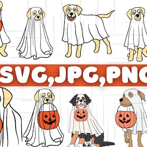Сute Ghost Dogs SVG\ Ghost Dogs PNG\ Boo Svg\ Halloween Svg\ Ghost Dogs Designs for Cricut\ Silhouette Svg\ Instant Download\ Ghost Svg