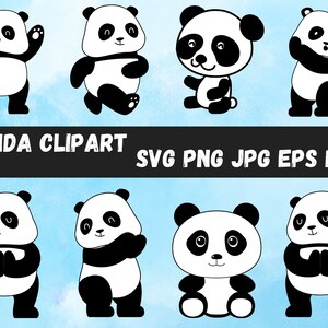 Simpatico panda clipart, pacchetto clipart baby panda, prodotto di ottima qualità, ideale per gli amanti degli animali, download istantaneo