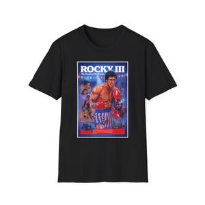 Rocky III Unisex Softstyle T-Shirt, Vintage Boxing Tee, Retro Sportswear, Gift for Fighters, Gym Apparel, Movie Merchandise