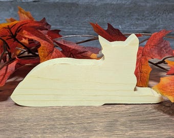 Unfinished Wood Cat Cutout. Standing Halloween Craft Shape. Wooden Cat for Painting. DIY Door Sign. Spooky Fall Tier Tray Decor Pet Memorial