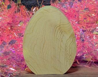 Unfinished Wood Egg Cutout. Standing Easter Craft Shape. Blank Wooden Egg for painting. Rustic Farmhouse Decor. DIY Spring Door Sign