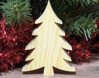 Unfinished Wood Christmas Tree Cutout. Standing Holiday Craft Shape. Blank Wooden Tree Ornament. Rustic Christmas Decor. DIY Door Sign