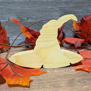 Unfinished Wood Witch Hat Cutout. Standing Halloween Craft Shape. Wooden Witch Hat for Painting. DIY Door Sign. Spooky Fall Tier Tray Decor