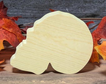 Unfinished Wood Skull Cutout. Standing Halloween Craft Shape. Wooden Skull for Painting. Spooky Fall Tier Tray Decor. DIY Door Sign