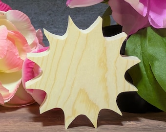 Unfinished Wood Sun Cutout. Standing Summer Craft Shape. Wooden Summer Sun for Painting. DIY Door Sign. Spring Tier Tray Decor