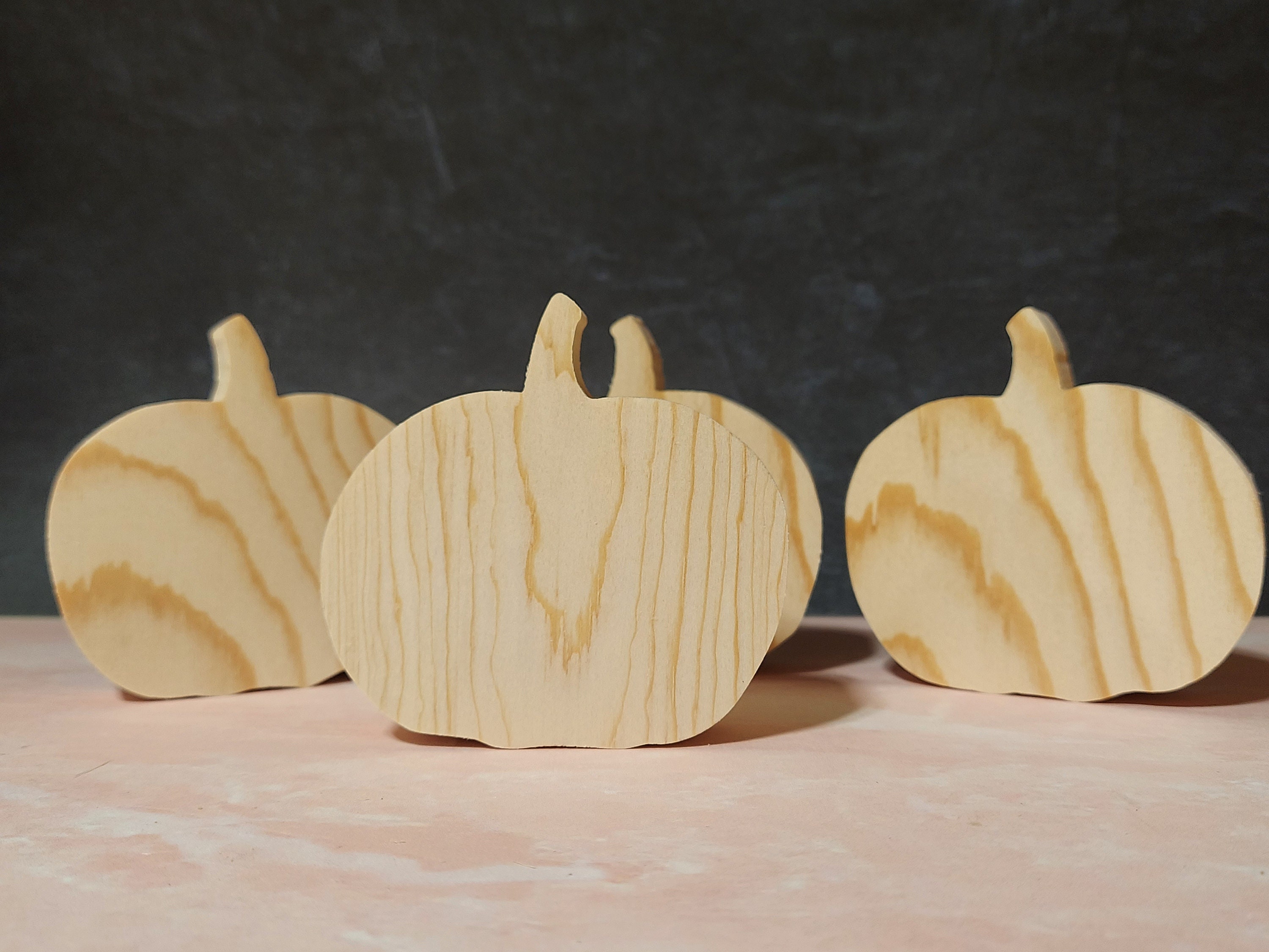 48 Pieces Wood Pumpkin Cutouts - 4.3x4 Inch Unfinished Wood Shapes For Fall DIY Crafts