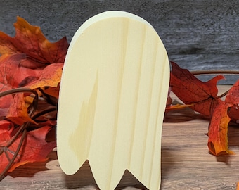 Unfinished Wood Ghost Cutout. Standing Halloween Craft Shape. Wooden Ghoul  for Painting. Spooky Fall Tier Tray Decor. DIY Door Sign