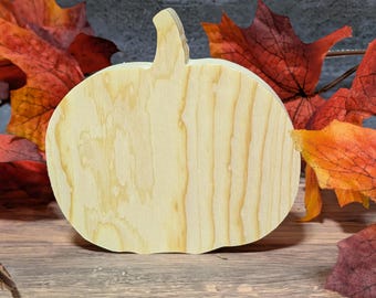 Calabaza de madera sin terminar. Figura de Halloween de pie. Calabaza de madera para pintar. Letrero para puerta DIY. Decoración otoñal espeluznante para bandejas.