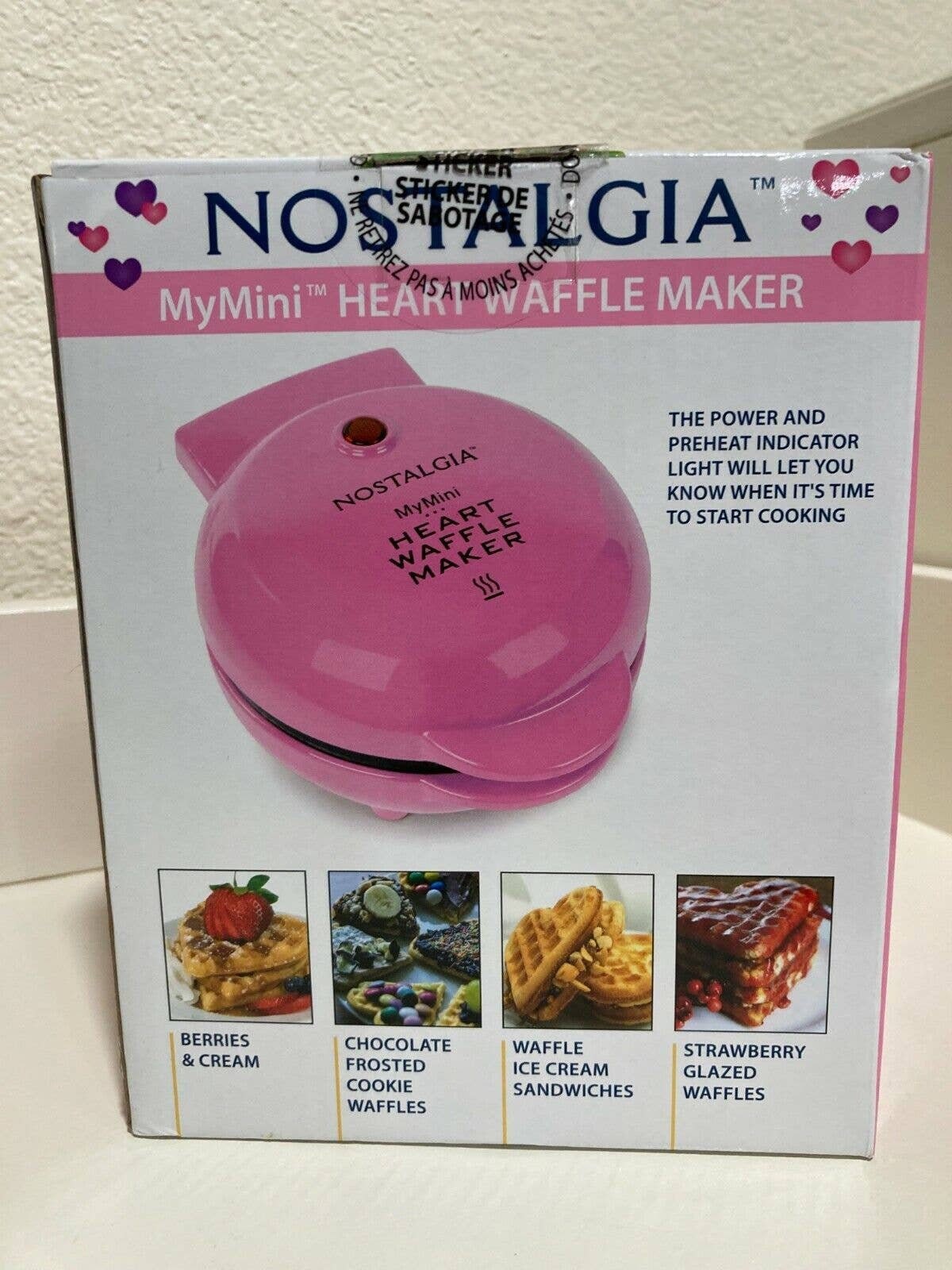 Nostalgia My Mini Heart Waffle Maker, Pink Etsy