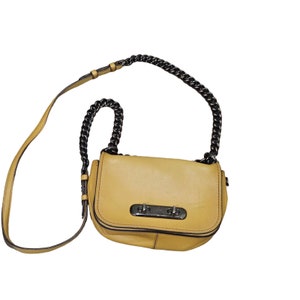 Vintage Coach Swagger Shoulder Bag  Yellow Gold/dark Gunmetal