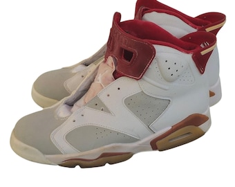 Nike Air Jordan 6 Retro Mens Size 9.5  White Athletic Shoes Sneakers 384664-113