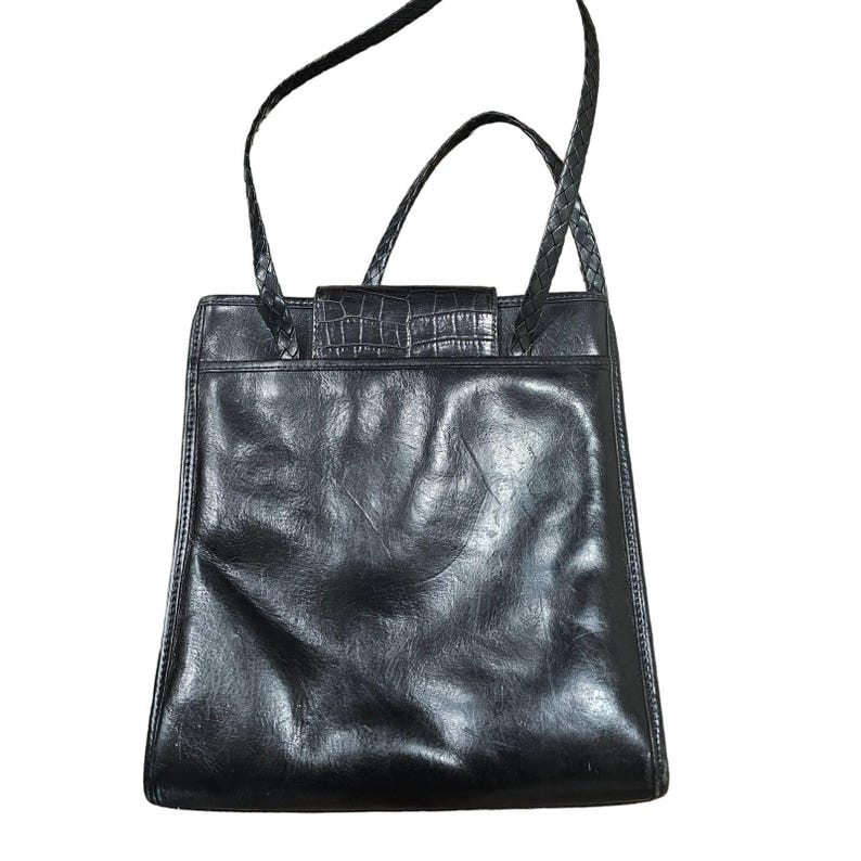 Brighton Vintage Croc svart läder Hobo-väska bild 3