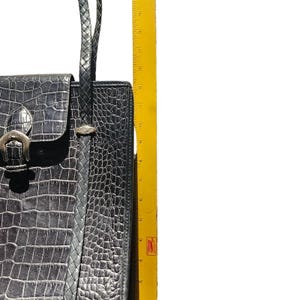 Brighton Vintage Croc svart läder Hobo-väska bild 8