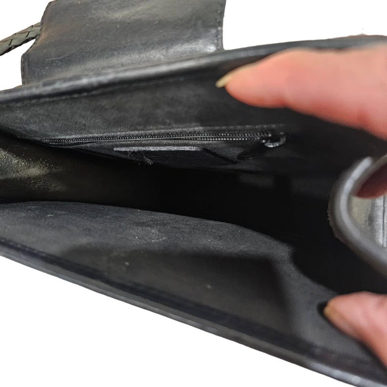 Brighton Vintage Croc svart läder Hobo-väska bild 5